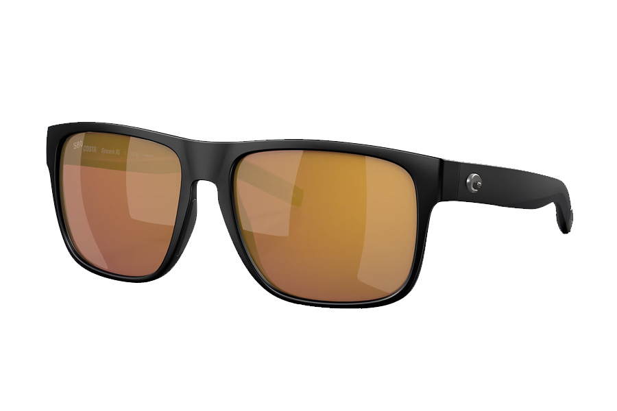 COSTA DEL MAR SPEARO XL MATTE BLACK WITH GOLD MIRROR LENSES