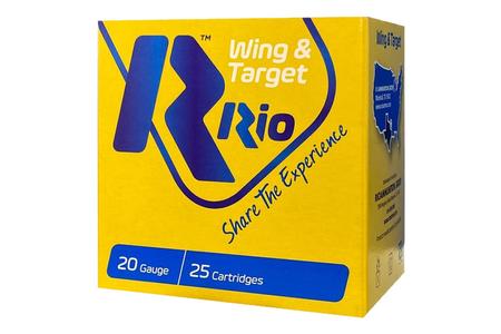 Rio 20 Gauge 2 3/4 Inch 7/8oz 8-Shot Wing and Target 25/Box