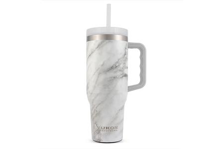 YUKON OUTFITTERS YUKON 40OZ TUMBLER WITH HANDLE WHITE MARBLE