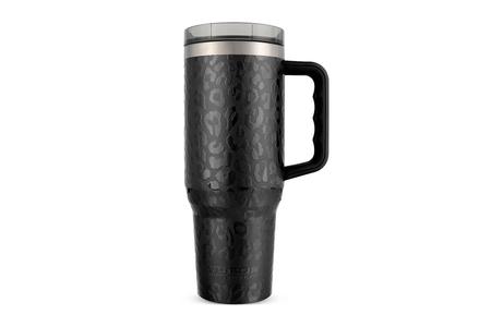 YUKON OUTFITTERS YUKON 40OZ TUMBLER WITH HANDLE BLACK LEOPARD