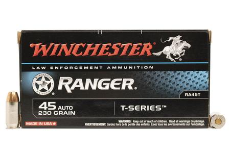 Winchester 45 Auto 230 gr JHP Ranger T-Series Police Trade Ammo 50/Box