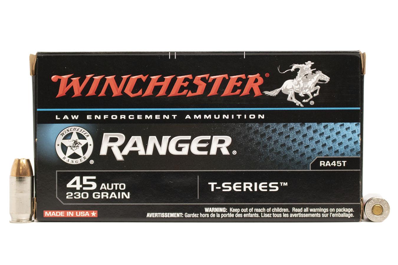 Winchester 45 Auto 230 gr JHP Ranger T-Series Police Trade Ammo 50/Box