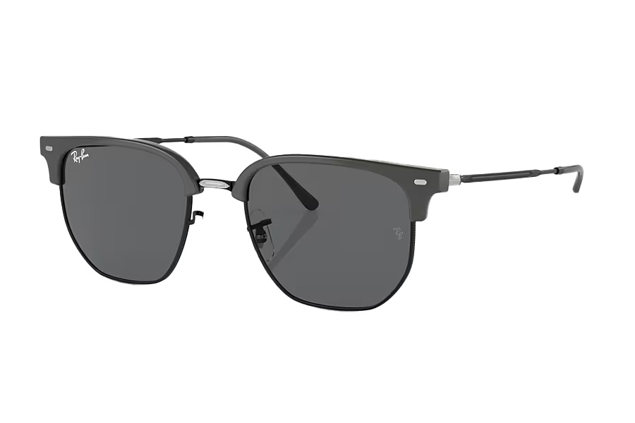 RAY BAN NEW CLUBMASTER GREY ON BLACK WITH DARK GREY LENSES