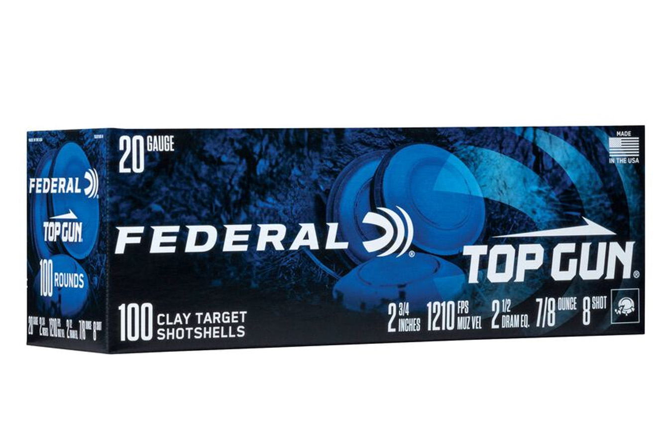 Federal 20 Gauge 2 3/4 Inch 7/8 oz 8 Shot Top Gun 100 Round Value Pack