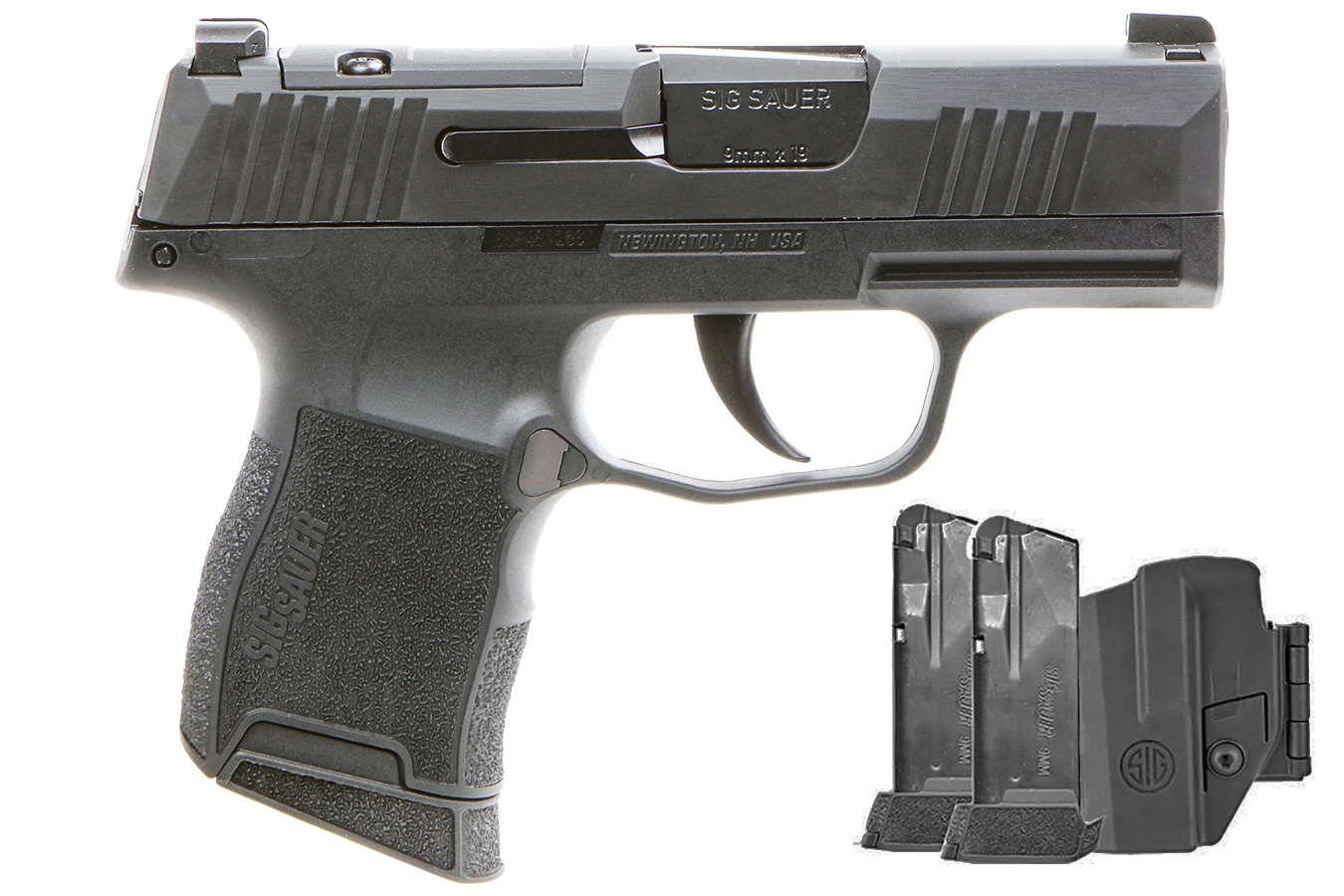 P365 9MM TACPAC W/ HOLSTER AND THREE 12-ROUND MAGAZINES