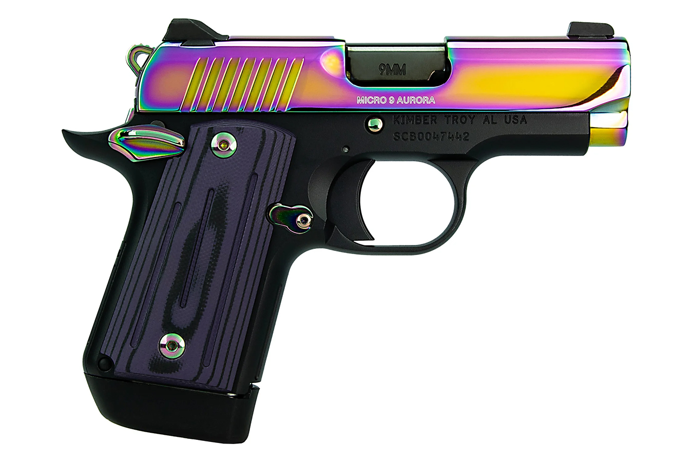 MICRO 9 AURORA 9MM 3.15` BARREL RAINBOW PVD G10 GRIPS