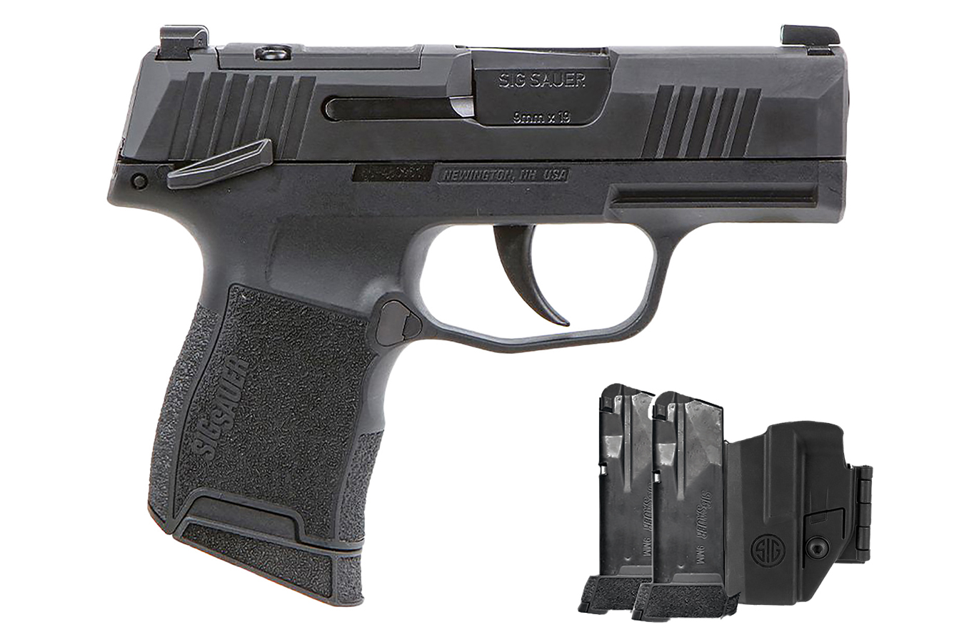 P365 9MM OPTIC READY TACPAC W/ HOLSTER AND THREE 12-ROUND MAGAZINES