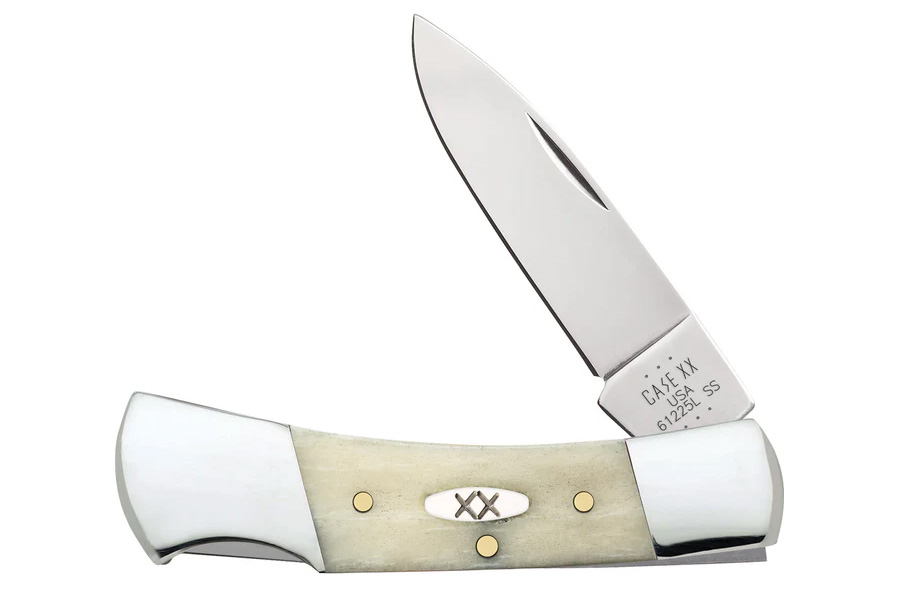 Wrcase Smooth Natural Bone Lockback Folding Knife