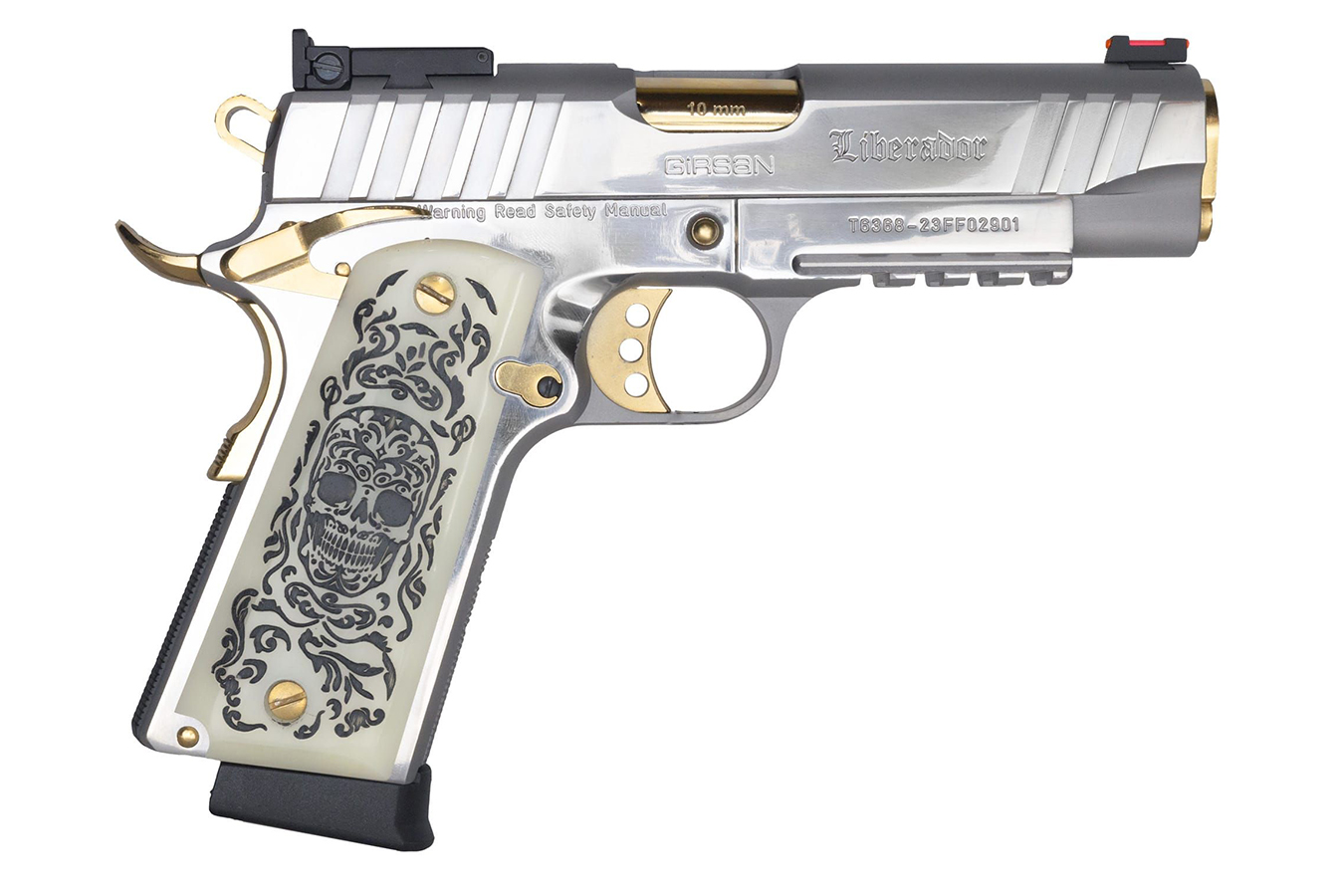 Girsan MC1911S Liberador 38 Super Pistol w/ Custom Sugar Skull Grip