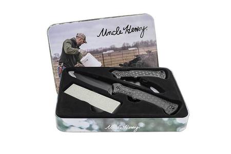 BTI LLC Uncle Henry Midnight Tin With Sharpening Stone - BTI LLC