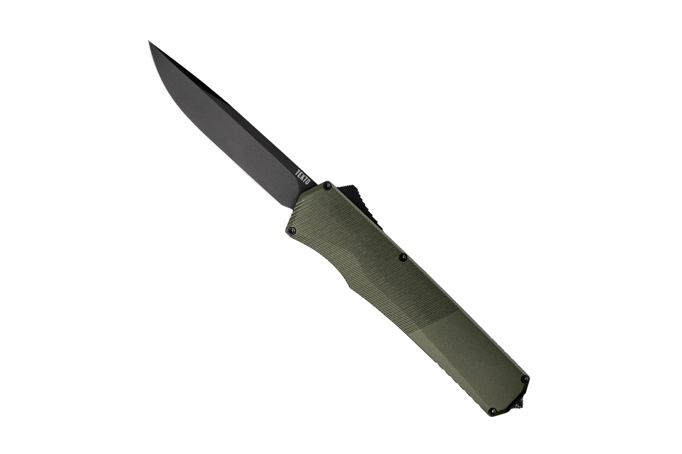 TEKTO KNIVES A5 SPRY OD GREEN ALUMINUM HANDLE BLACK ACCENTS BLACK S35VN TANTO
