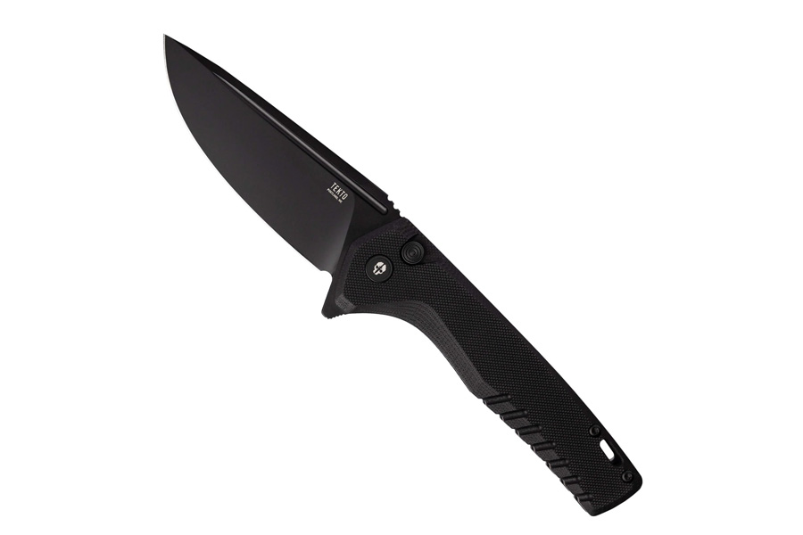 TEKTO KNIVES F3 CHARLIE BLACK G10 HANDLE BLACK ACCENTS DROP LOCK BLACK D2 BLADE