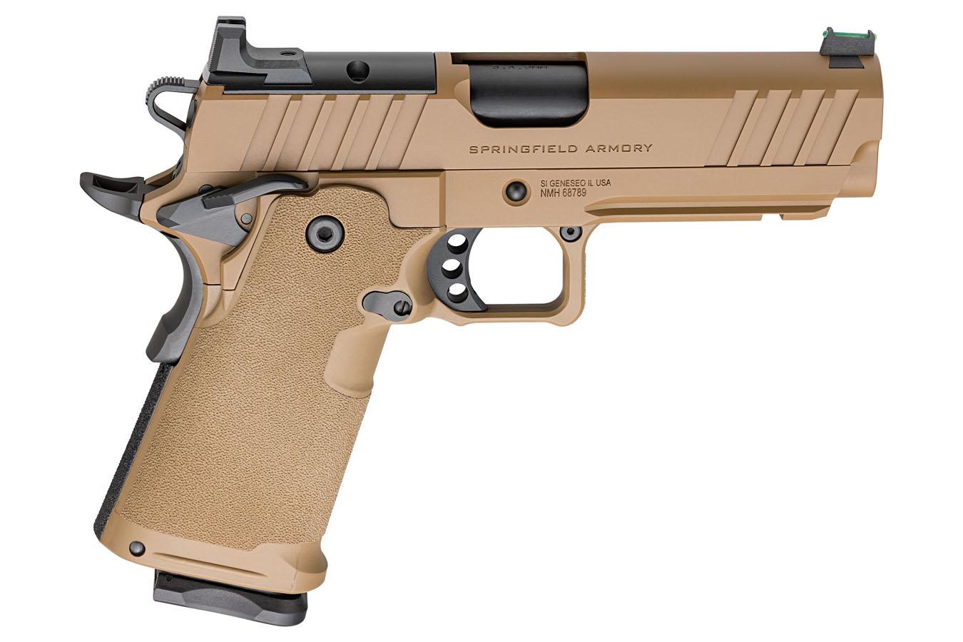 Springfield 1911 DS Prodigy 9mm Optic Ready Pistol with 4.25-Inch Barrel and Coyote Brown Fi