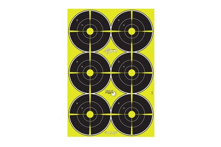 ALLEN COMPANY EZ Aim Splash Reactive Bullseye Hanging Paper 12" x 18" Black/Yellow Yellow 8 pack - ALLEN COMPANY