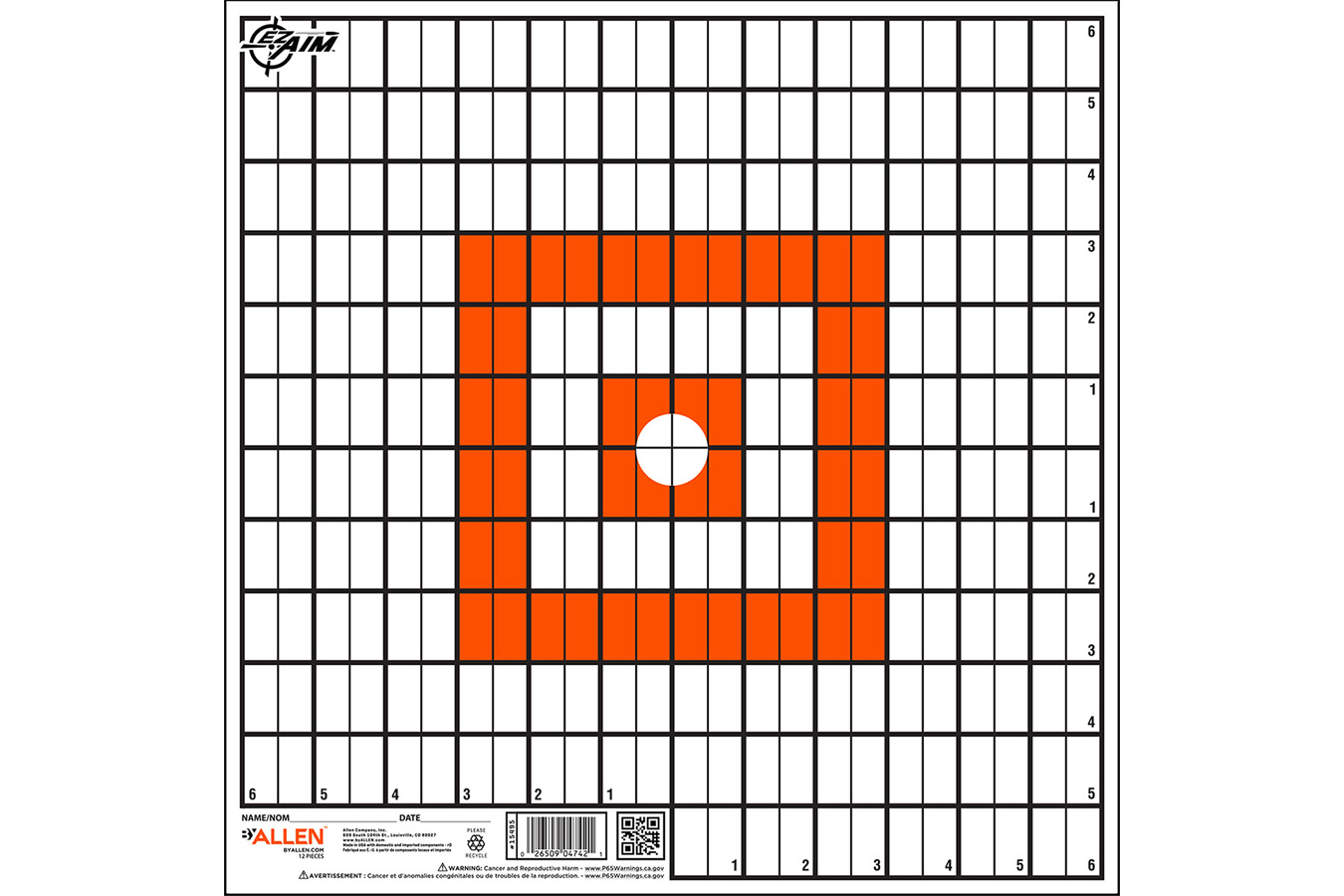 ALLEN 15495  EZ AIM PAPER GRID TRGT 12X12 12 PA