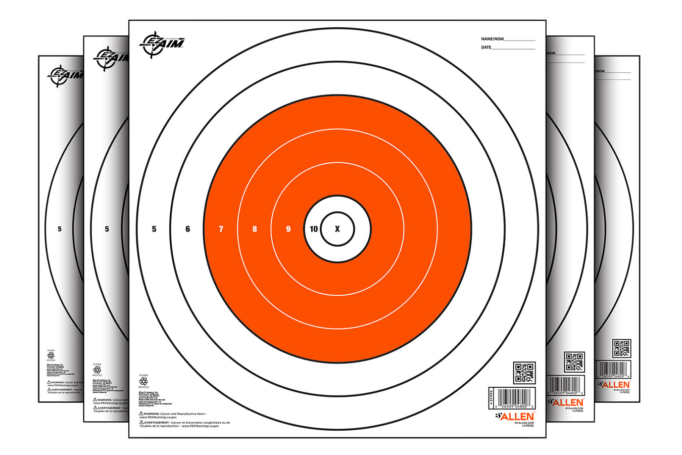 ALLEN 15496  EZ AIM PAPER BULLSEYE TRGT 12X12 1