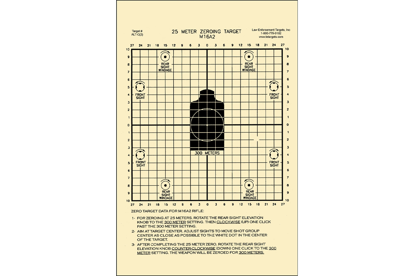 Action Targets Action Target Sighting Zeroing Center Tagboard Hanging 25 Meters 8.75