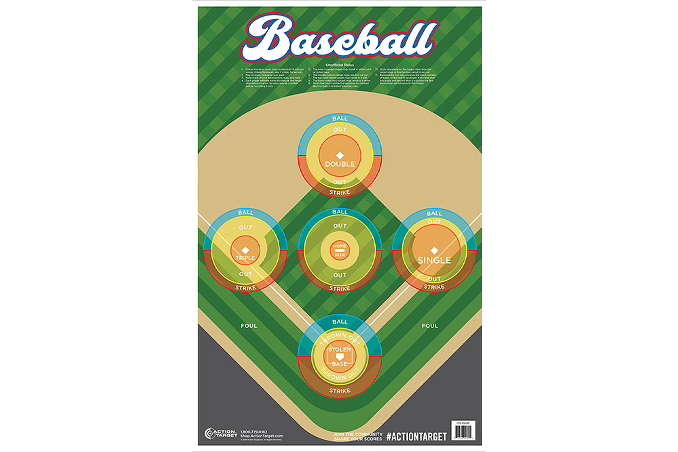 Action Targets Action Target GSBASE100 Entertainment Ball Field Paper Hanging 23