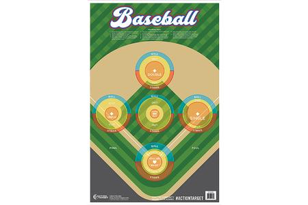 ACTION TARGETS Action Target GSBASE100 Entertainment Ball Field Paper Hanging 23" x 35" Multi-Color 100 Per Box - ACTION TARGETS