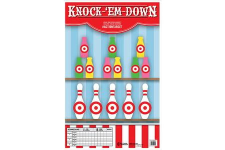 ACTION TARGETS Action Target GSCARBTTL100 Entertainment Knock-'Em-Down Bottles/Pins Paper Hanging 23" x 35" Multi-Color 100 Per Box - ACTION TARGETS