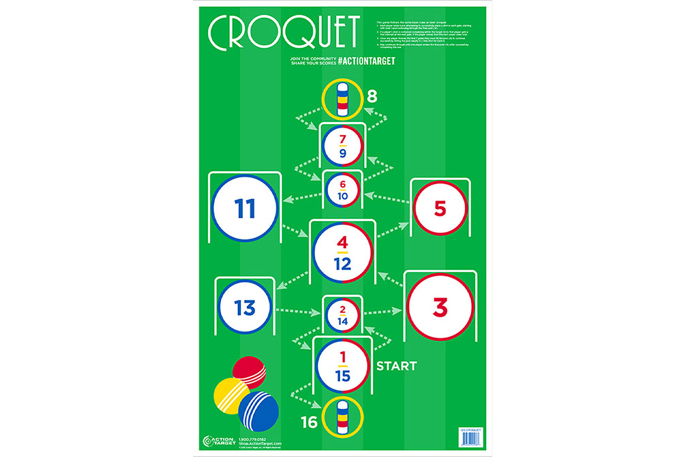 Action Targets Action Target GSCROQUET100 Entertainment Croquet Paper Hanging 23