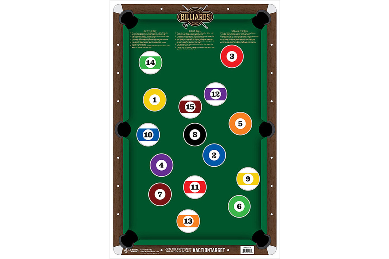 Action Targets Action Target GSPOOL100 Entertainment Pool Table Paper Hanging 23