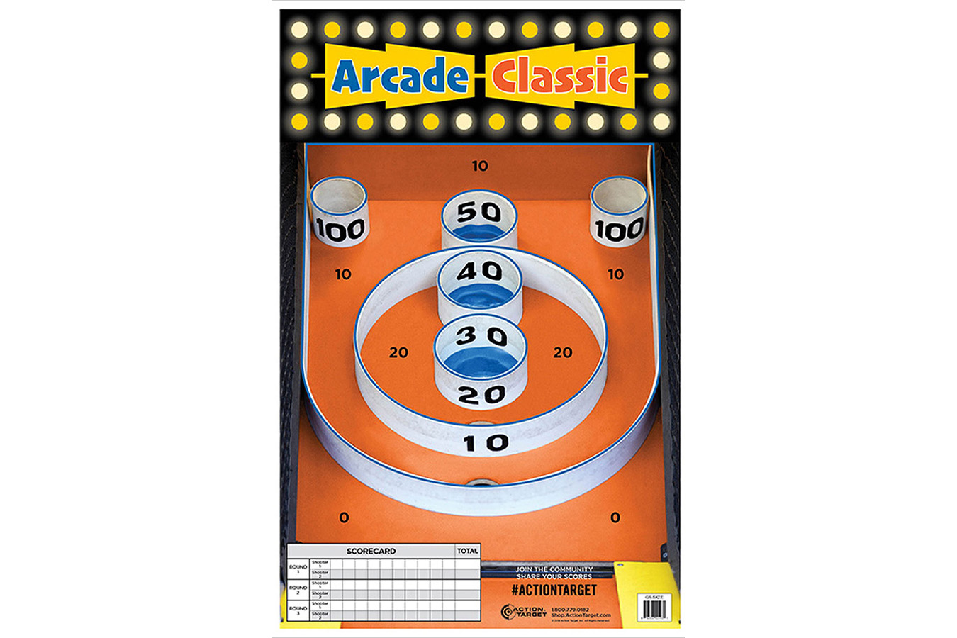 Action Targets Action Target GSSKEE100 Entertainment Skee-Ball Paper Hanging 23