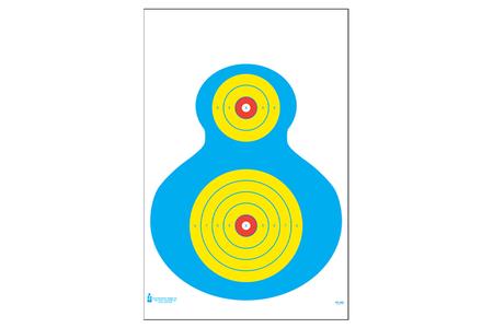 ACTION TARGETS Action Target PRWB1100 High Visibility Silhouette Paper 19" x 25" Blue/Yellow 100 Per Box - ACTION TARGETS