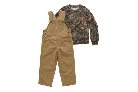 TODDLER BOYS CAMO LS SHIRT AND OVERALL SET