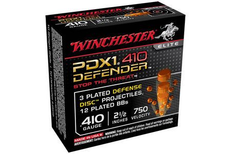 Winchester 410 Ga 2-1/2 in 3DD/12 BB PDX1 Defender 10/Box
