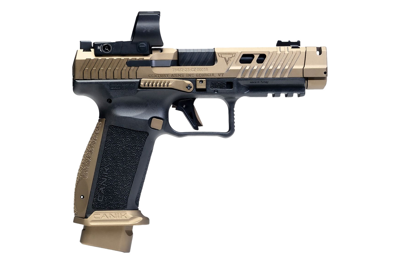 Canik TTI Combat 9mm Pistol with MaCanik M03 Competition Red Dot and Burnt Bronze Cera