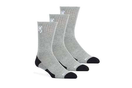 BROWNING EVERYDAY CREW SOCKS 3PK GRAY