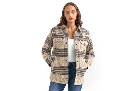 WOMENS RETRO JACKET TAN/BLUE