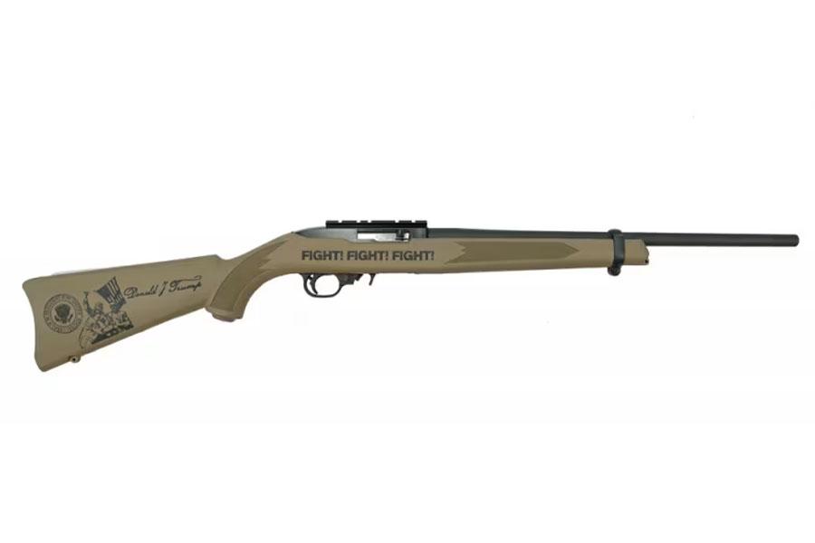 Ruger 10/22 22LR Semi-Auto Rifle with FDE Colored-Trump Fight Stock