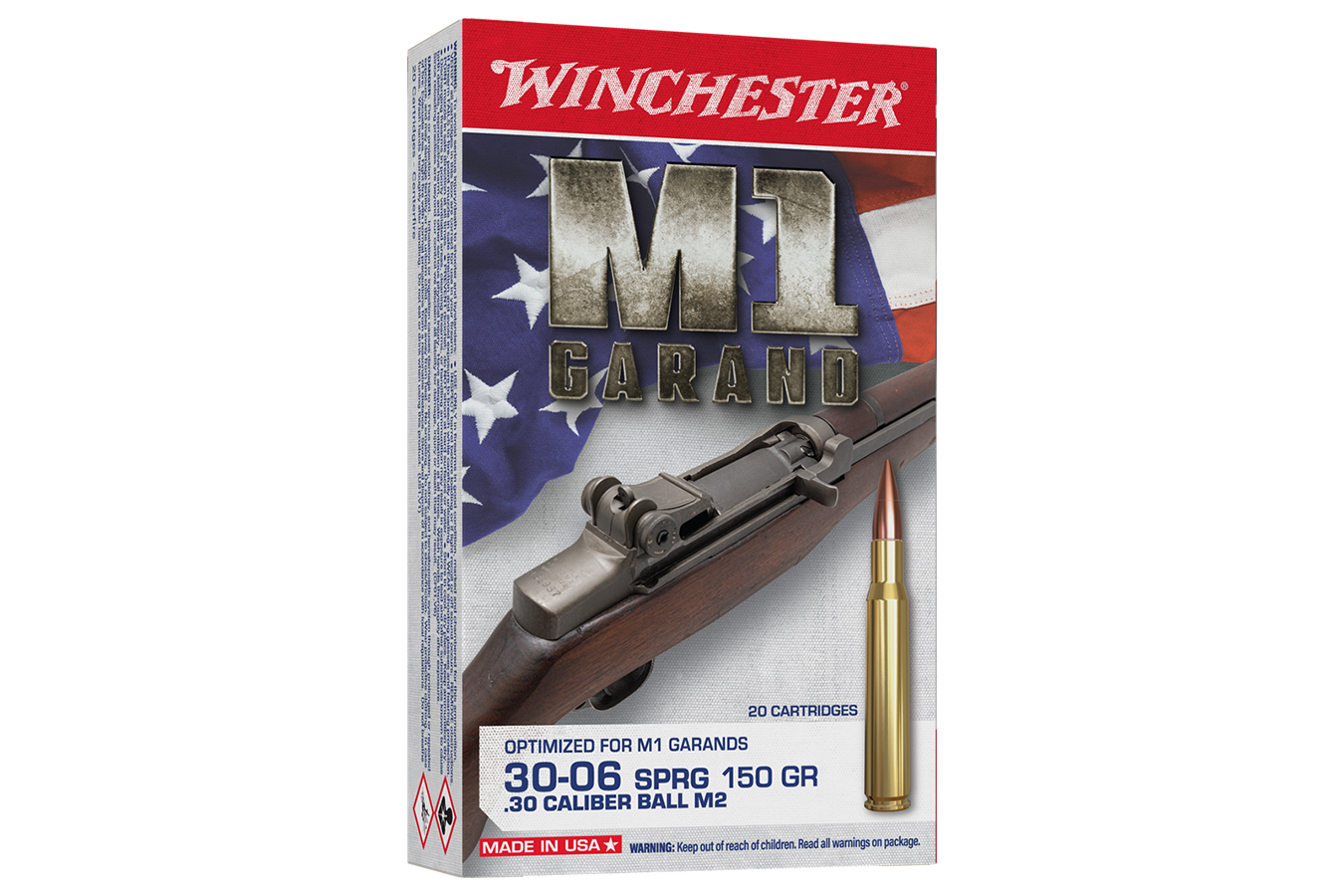 WINCHESTER AMMO 30-06 SPRINGFIELD 150 GR FMJ M1 GARAND 20/BOX