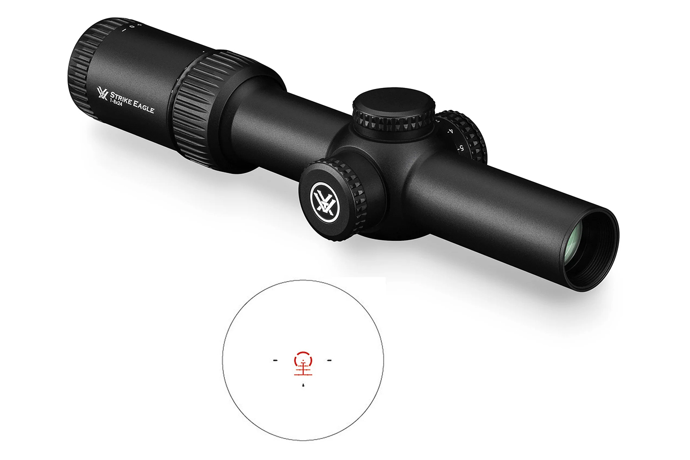 STRIKE EAGLE 1-8X24MM SCOPE MOA RETICLE