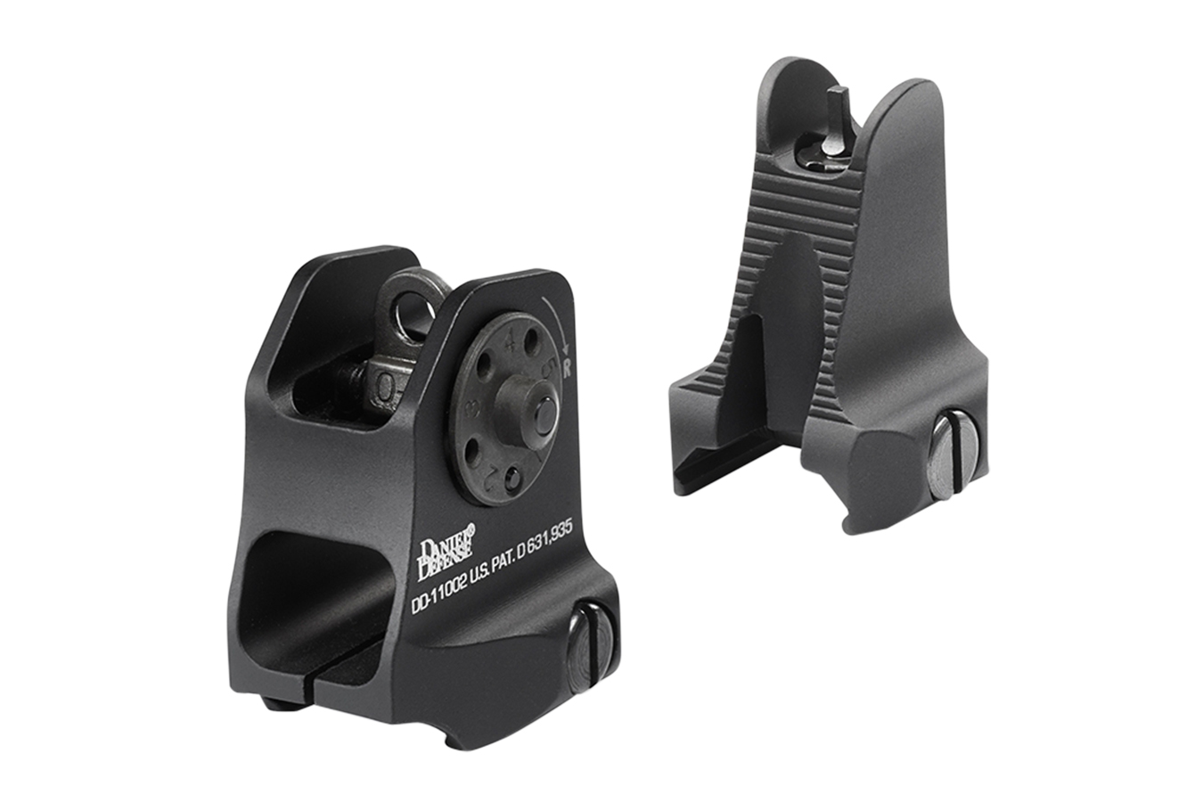 DANIEL DEFENSE AR-15 IRON SIGHT SET BLACK HARDCOAT ANODIZED FIXED FRONT & REAR SIGHT