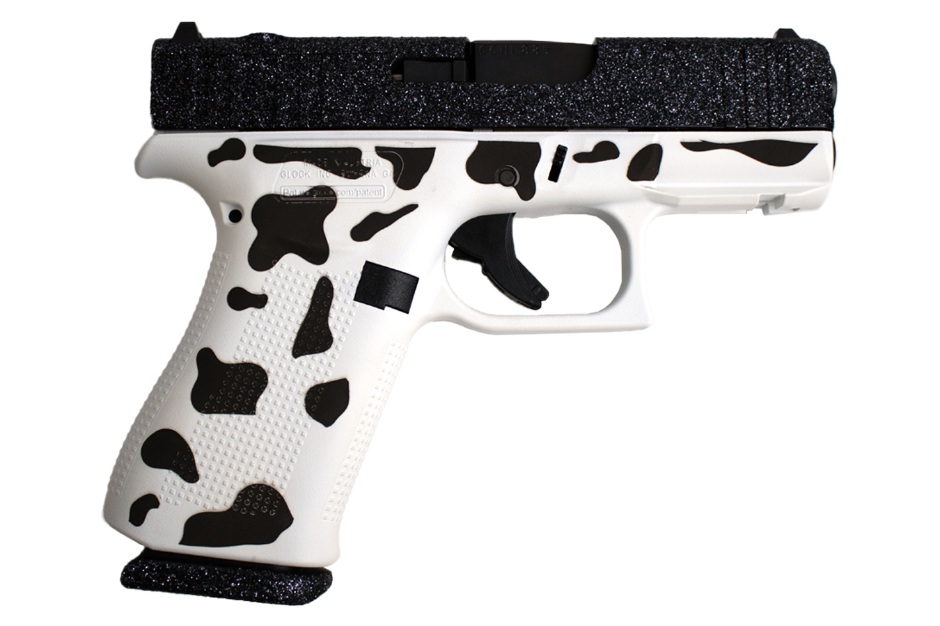 G43X 9MM PISTOL W/ BLACK GLITTER SLIDE AND TACTICAL COW FINISH