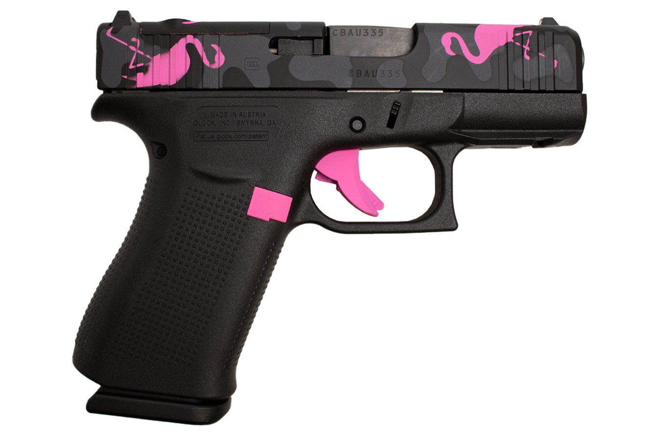 Glock 43X MOS 9mm Miami Mingo Limited Edition Pistol with Pink Flamingo ...