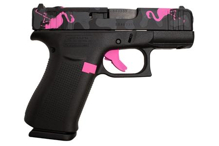 Glock G43X MOS 9mm 3.41" Compact Pistol 10rds, Black/Pink - PX4350204FRMOSMM - Glock