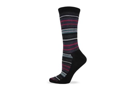 WOMENS ANGORA STRIPE CREW SOCKS PR