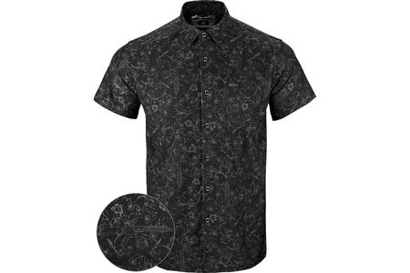 RETRO RIFLE GREY MAN SS BUTTON UP SHIRT