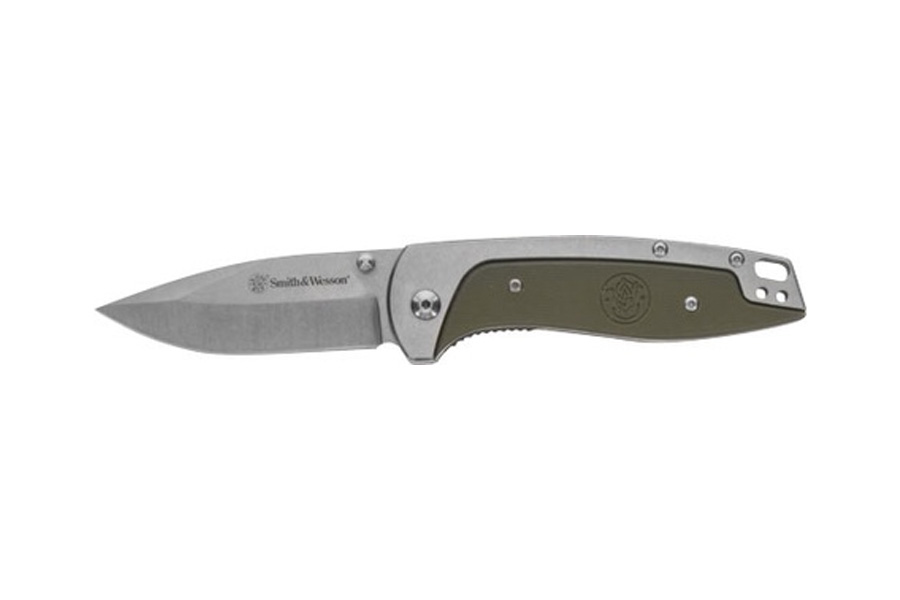 SW FREIGHTER OD GREEN / STAINLESS FOLDING KNIFE