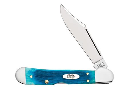 WRCASE Case Pocket Knife Caribbean Blue Bone Sawcut Jig Mini With Copperlock - WRCASE