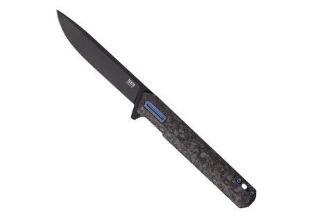 F2 BRAVO FORGED CARBON HANDLE BLUE TITANIUM ACCENTS BLACK D2 BLADE