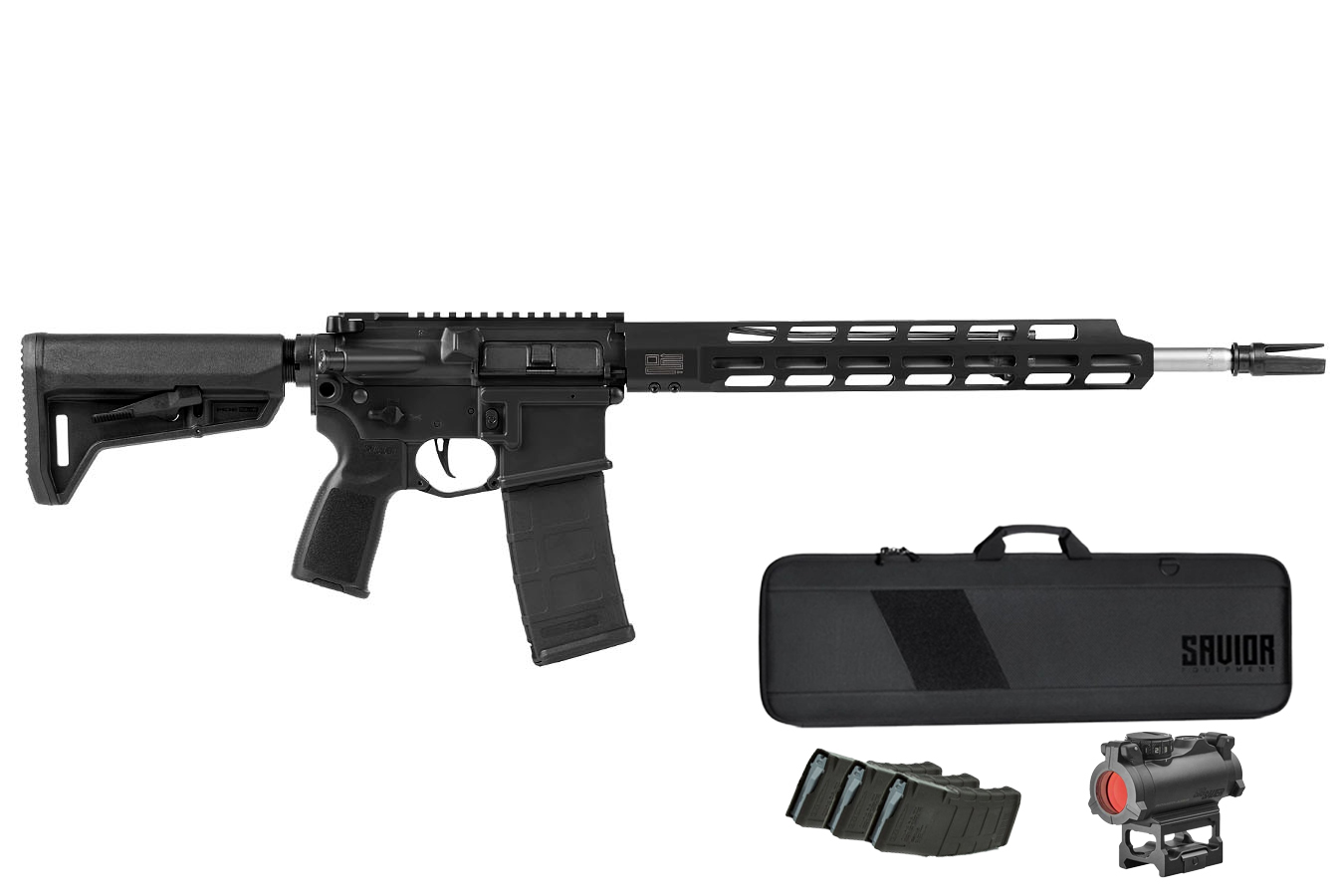 Sig Sauer M400-Tread 5.56mm Rifle TacPac with Three 30-Round Magazines, ROMEO-MSR Red Dot and Rifle Case