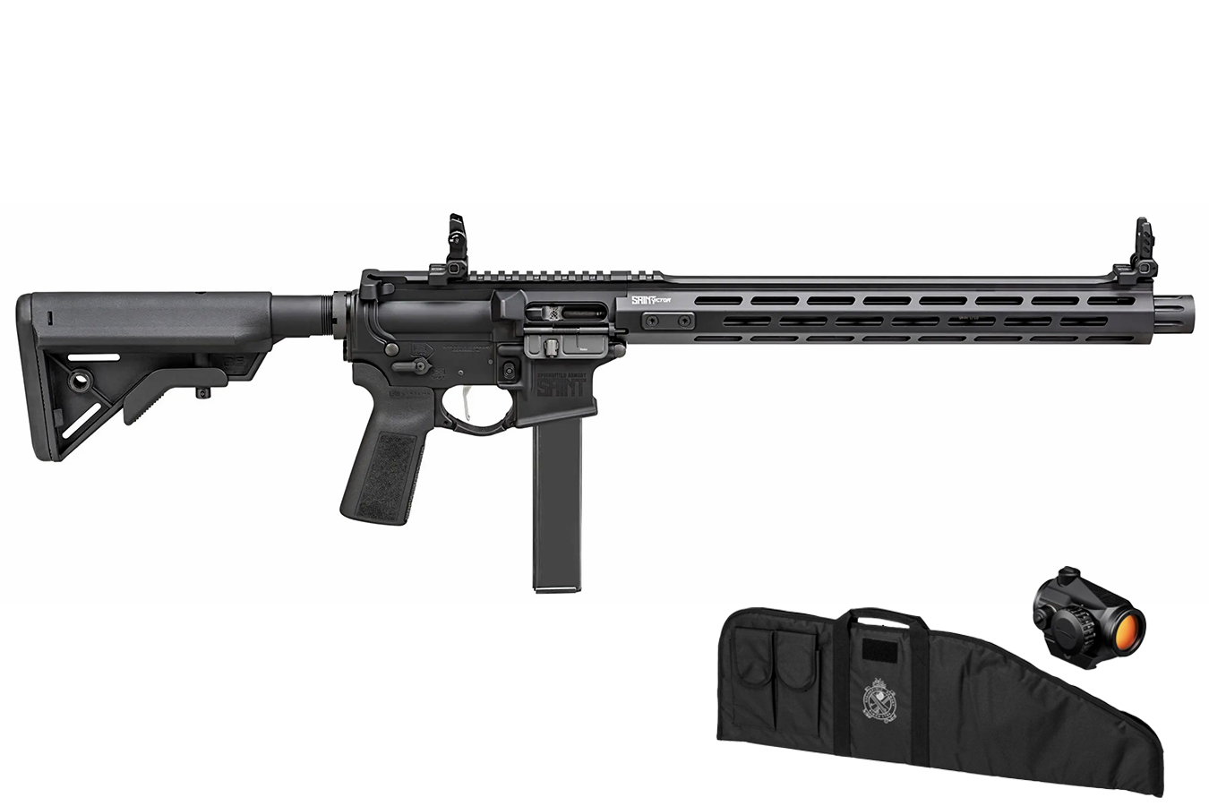 Springfield SAINT Victor 9mm Pistol Caliber Gear Up Carbine Package with Vortex Crossfire Red Dot