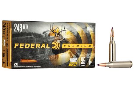 FEDERAL AMMUNITION 243 Win 95 gr Nosler Ballistic Tip Vital-Shok 20/Box