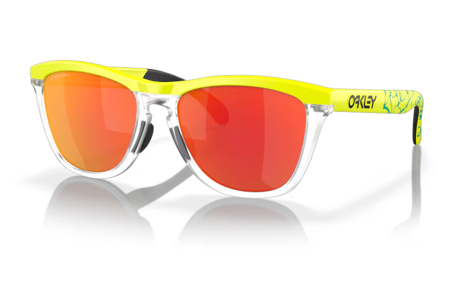 Oakley Frogskins Range Inner Spark Collection Tennis Ball Frames with Prizm Ruby Lenses