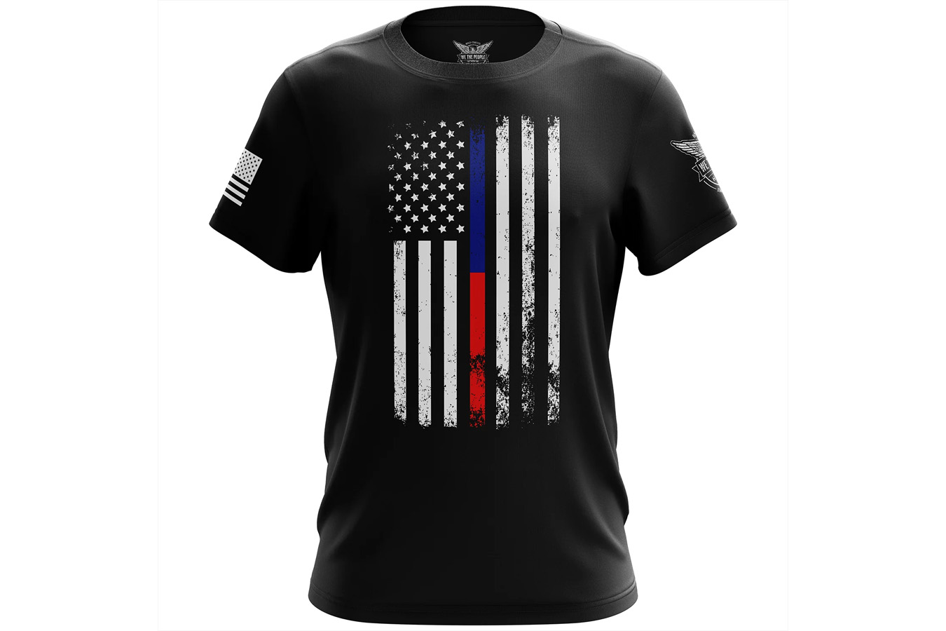 AMERICAN FLAG THIN BLUE/RED LINE SUPPORT SS TEE